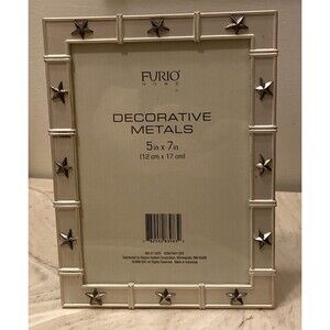 Furio Silvertone 5 in X 7 in Decorative Metal Star Rhinestone Picture Frame New